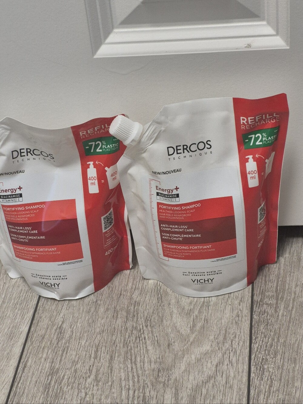 Vichy Dercos REFILL Energy+ Stimulating Anti Hair Loss Shampoo 400ml X 2 Bags